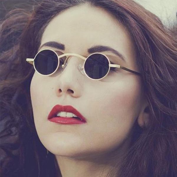 

metal sunglasses steampunk men women fashion glasses retro vintage sunglasses small lense uv400 occhiali da sole, White;black