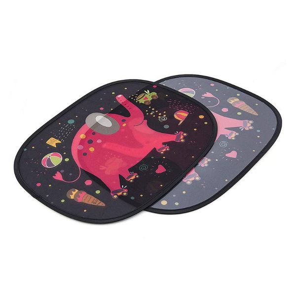 

44x35cm electrostatic adsorption cartoon windshield mesh car sun shade rollable cute easy install side removable uv protection