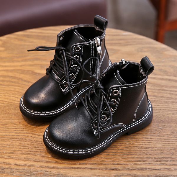 

весна малыш сапоги новый детский британский стиль мода пинетки маленькая девочка сапоги девушки мода мартин размер 26-37, Black;grey