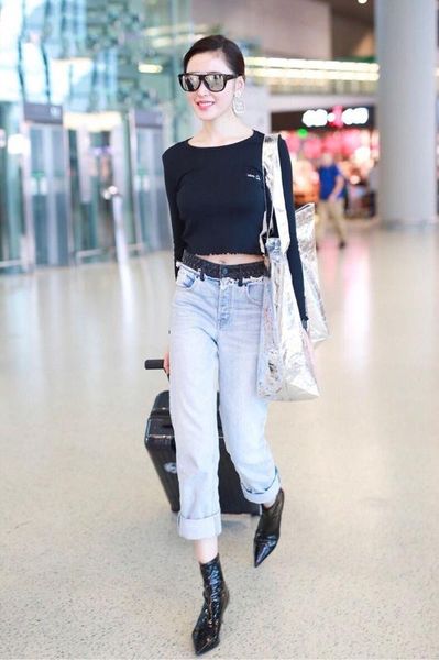 

2020 spring women patchwork casual denim pants trouse ladies straight jeans rmsx 3.01, Blue
