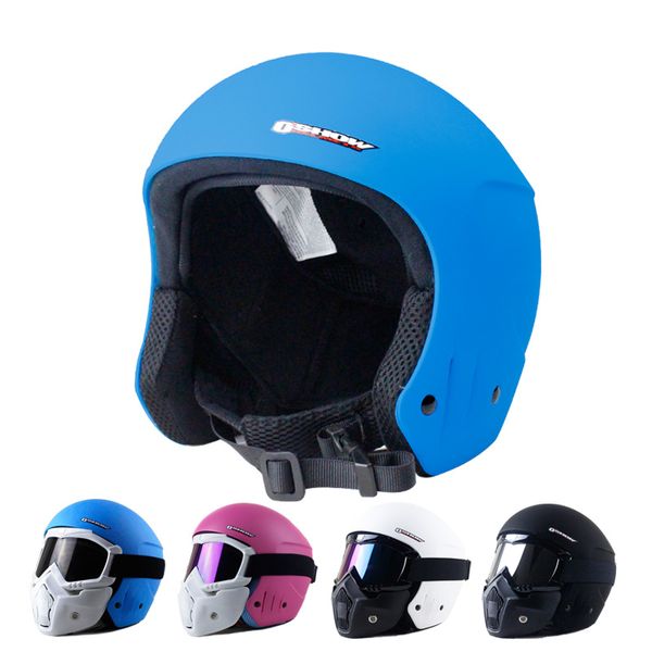 

oshow ski helmet with mask for adults full-face helmet skiing women covers 56-62cm head face shield