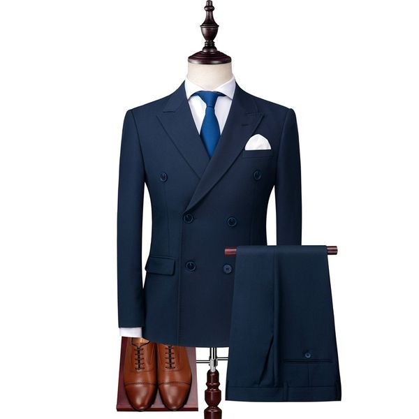 

suits men's double-breasted suit men's suit 3-piece set blazer + pants + vest business casual formal terno masculino, White;black