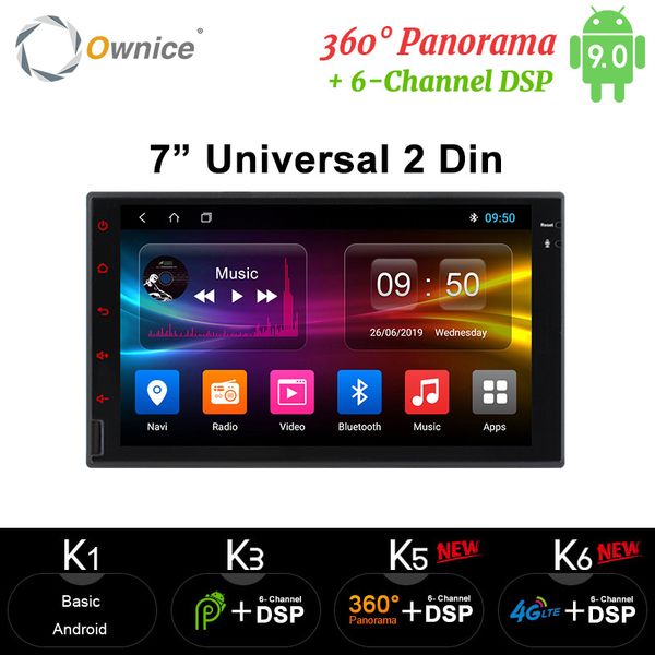 

7'' ips android 9.0 4g 64g rom 360 panorama dsp optical car video player audio navigation gps 2 din universal for car dvd