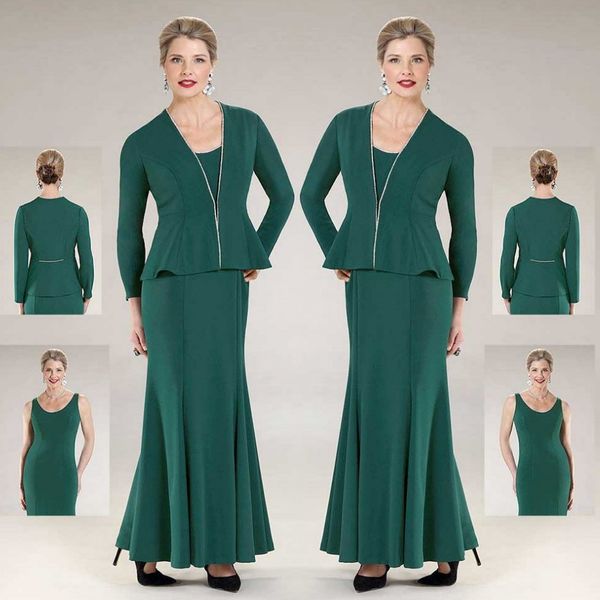 

2020 ursula hunter mother of the bride dresses with jacket three pieces ankle length wedding guest dress plus size women formal outfit, Black;red