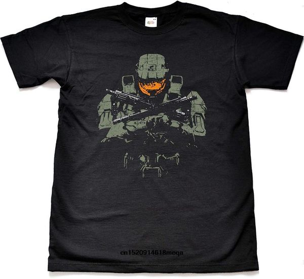 

t shirt distressed master chief print men's fashion t-shirt, White;black