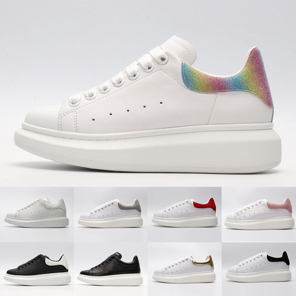 

Freeshipping Black white red luxury Fashion Designer Women Shoes Gold Low Cut Leather Flat designers Brand men womens Casual sneakers 36-44