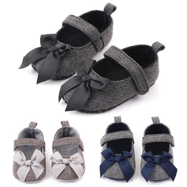 

bowknot breathable cotton cloth anti-slip girls baby toddler prewalker shoes