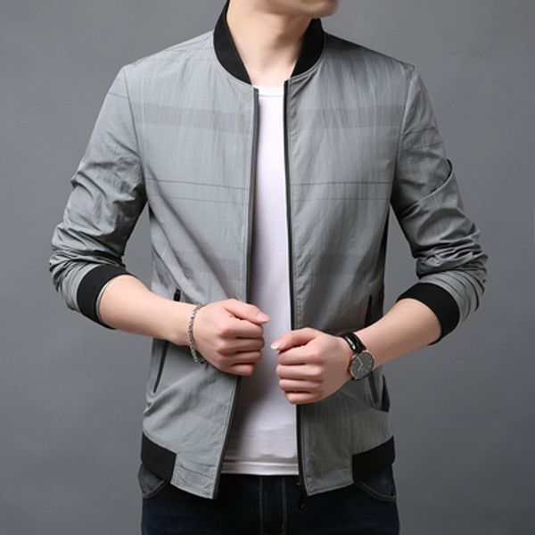 

men's jacket 2020 autumn casual jacket men's spring and autumn korean version of the trend of thin baseball shirt, Black;brown