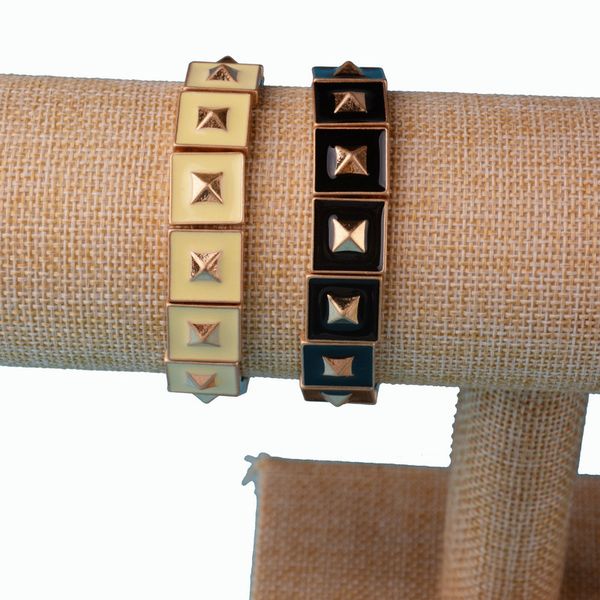 

metal bracelet high-grade women's korean fashion couple accessories wholesale gifts gold color luxury bangles jewelry, Black