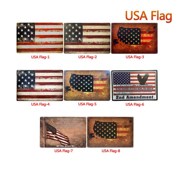 

usa flag tin signs metal vintage posters old wall metal plaque club wall home art metal iron painting wall decor art picture party