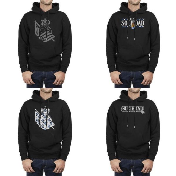 

men design printing real sociedad txuri-urdinak erreala gray black oversized hoodies funny make a cute hoodie label hollow love marble