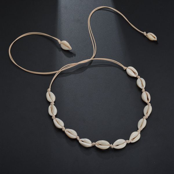 

vohe shell necklace european and american jewelry ladies handmade shell short clavicle necklace bohemian style, Silver