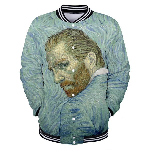 

trend hoodies van gogh digital printing 3d long sleeves baseball clothes hoodie, Blue;black