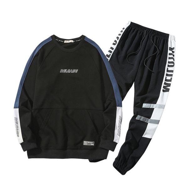 

мужчины новый хлопок наборы осень весна повседневная мягкий спортивный костюм куртка мужчины толстовка тренировочные брюки 2 шт. наборы спор, Gray