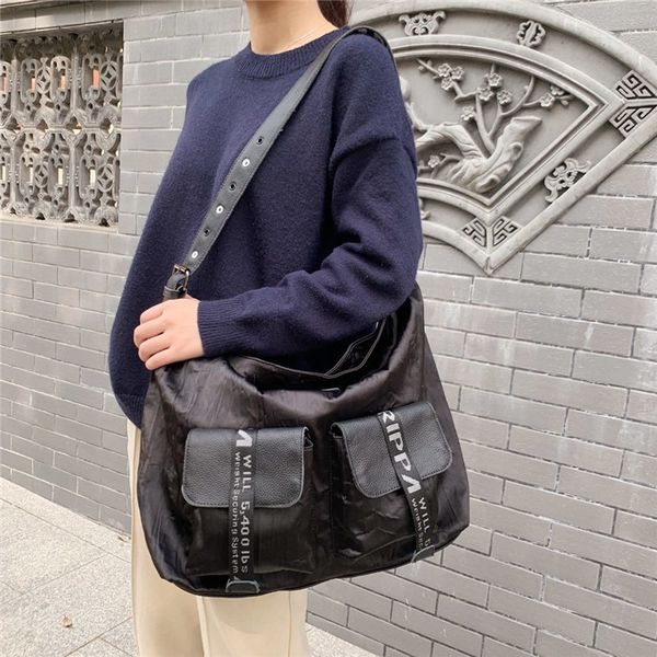 

korea ins super well done large capacity 2020 casual shoulder bag wild female multi-pocket shoulder bag messenger bag