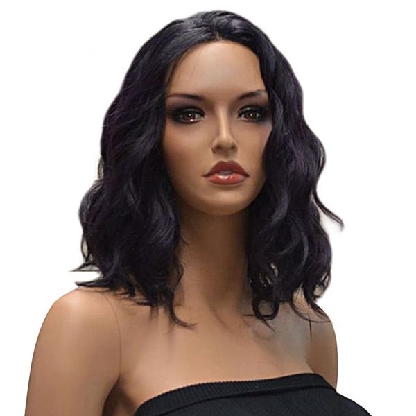 

150%density lace wig wavy bob 360 full lace front wig cap wavy bob deep part lace frontal wig 13x6 human hair bob wigs, Black;brown