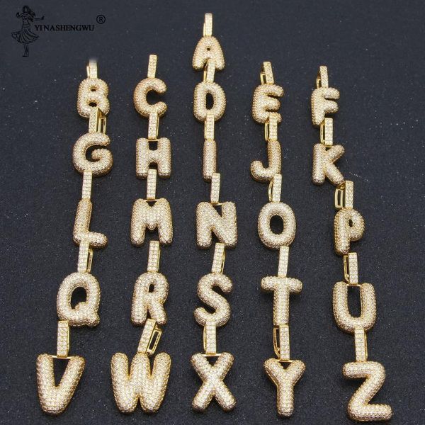 

custom initial letters necklaces & pendant custom name charms men women gold color cubic zircon hip hop jewelry cuban chain gift, Silver