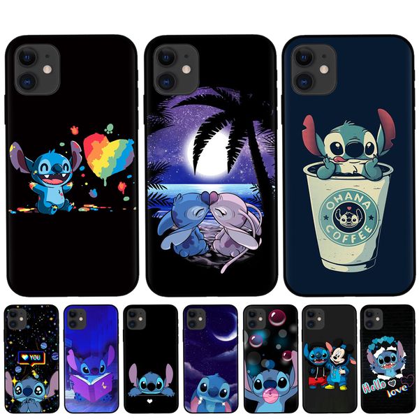 

silicone phone case for iphone 11 pro max cartoon stitch soft tpu cover for iphone x xr xs max 8 7 6 6s plus 5s se cases shell