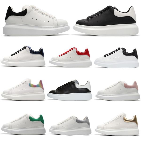 

New Cheap designer shoes fashion luxury leather sneakers for men women white black red casual Platform shoes Thick-soled height increasing