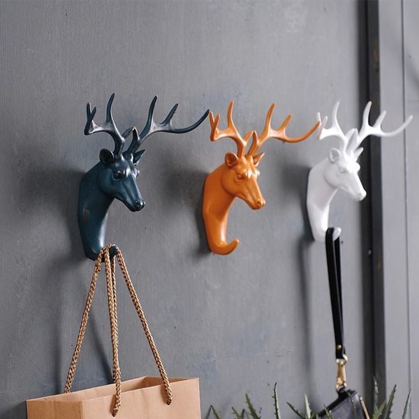 Recém Produzido gancho cervos Rhino elefante girafa cavalo animal decorativa criativa Resina Modelo Bathroom Wall cabide gancho da parede