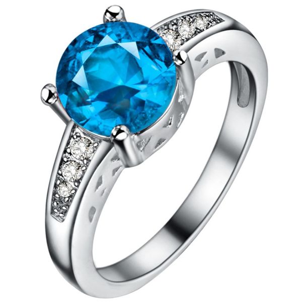 

ecoday jewelry stone rings cubic zirconia silver color rings for women bague anillos mujer bijoux engagement ring