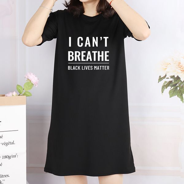 

Summer Womens Dresses Letter Print Dress High Quality Arrival I Can't Breathe Dresses Letters Black Lives Matters Fashion Resist Clothing