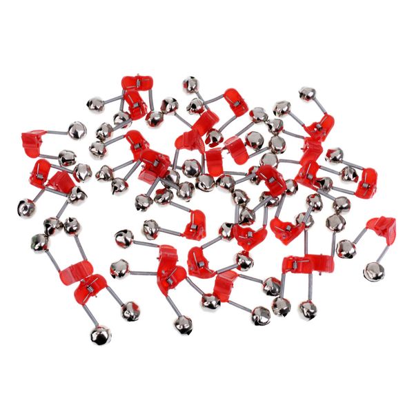 

30 pcs fishing rod alarm clip style dual alert bells suitable for all kinds of sea rod color random