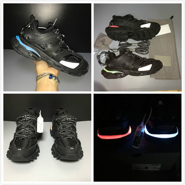 

rechargeable luxury paris brand black sneaker new led sports shoes men women fashion clunky sneaker outdoor designer dad running shoes
