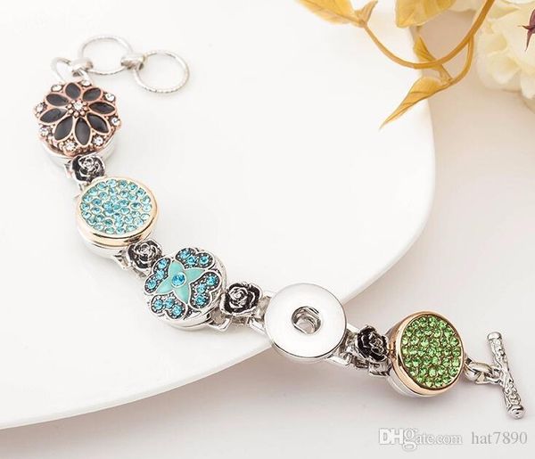 

2017 next year 6 pcs lot snap jewelry 18mm interchangeable ginger snaps bracelet diy snap button bracelet femme charm bracelets bangle