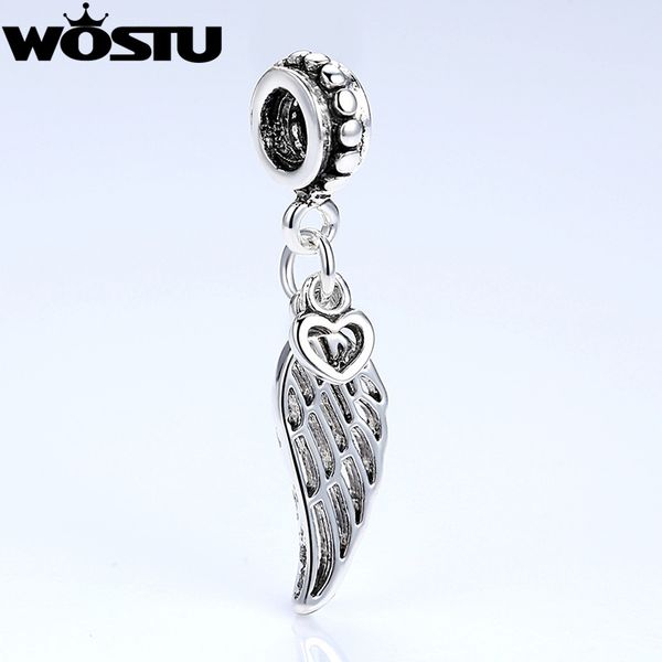 

горячая продажа angel wing сердце silver charm beads fit оригинальный wst браслет для женщин ювелирные изделия diy, Blue;slivery