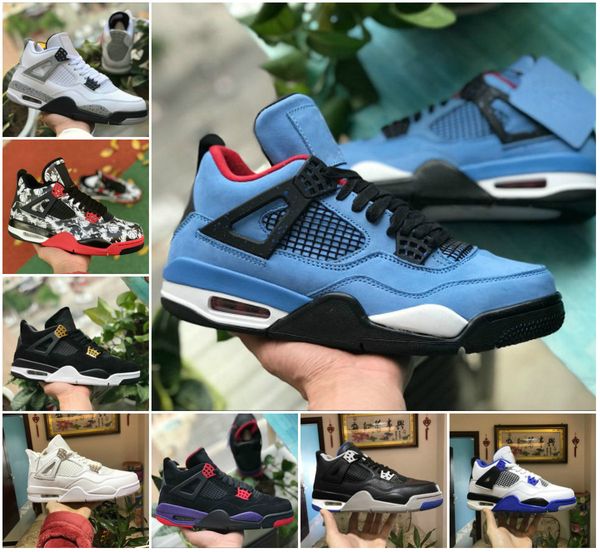 

new 2020 bred white cement 4 4s what the cactus jack cool grey mens basketball shoes 11 11s concord 45 pure money royalty men sport sneakers, Black