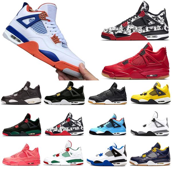 

2019 Raptors Tattoo Punch 4s Mens Basketball Shoes 4 Cactus Jack Pure Money Pizzeria Cat Gum Sports Designer Sneakers Trainers Size 7-13