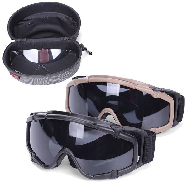 Открытый спортивные очки охотничьи стрельба защитные шестерни Airsoft Goggles велосипедные солнцезащитные очки тактические PC линзы no02-020