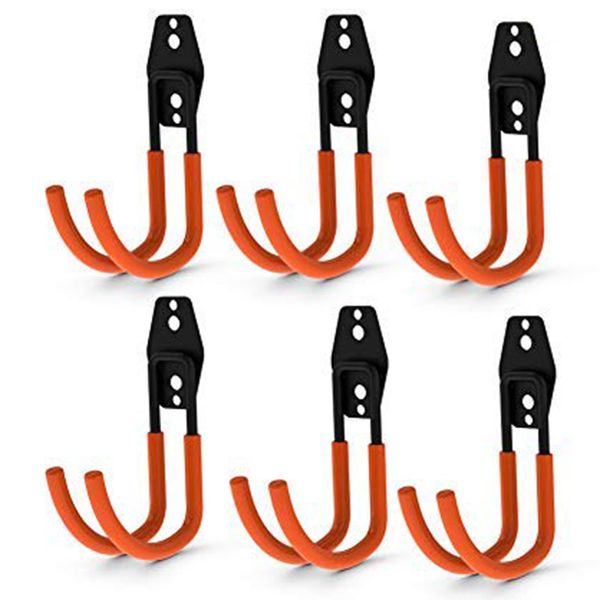 

afbc garage storage utility double hook, heavy duty storage tool, large j-shaped hook (6 pieces,13.9 x 10.5cm