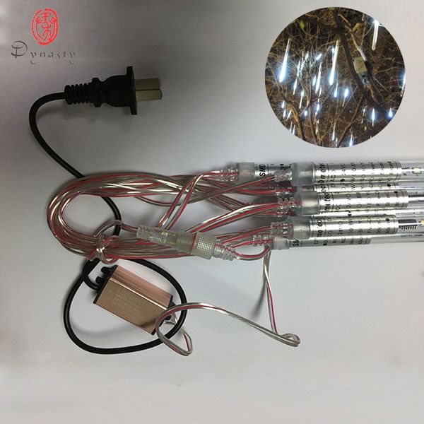 

50cm 10pcs/set outdoor decoration strip tree lights led meteor raining tube christmas holiday festival string with adaptor plug ship