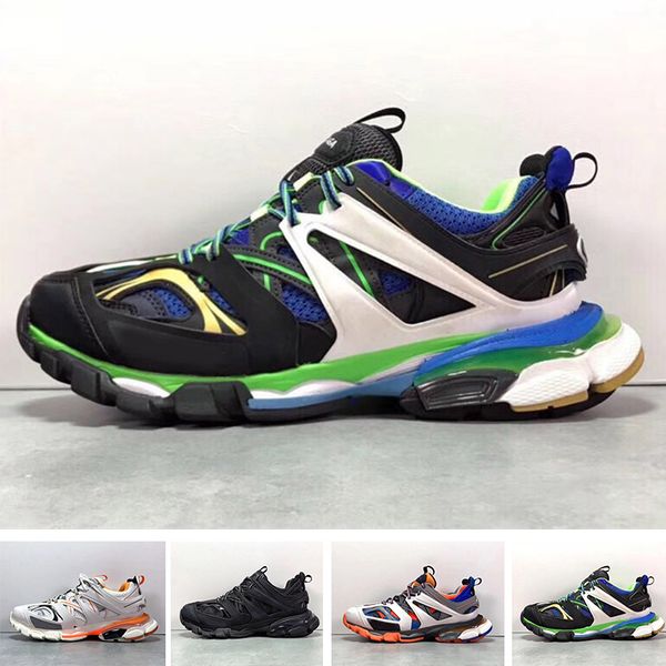 

with box triple s sneakers fashion track shoes 2019 new release men's women 3 tess fashion track shoes clunky dad shoes size 36-45, Black