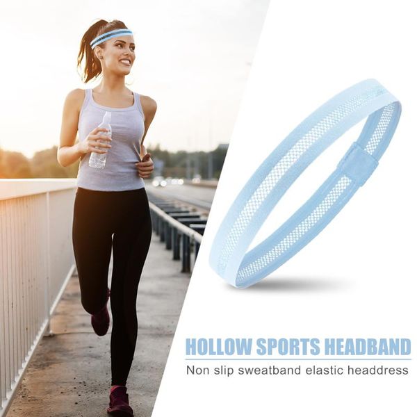 

four colors practical ventilation yoga anti-slip headband sports workout fitness running elastic sweatband outdoor lightweight, Yellow;black