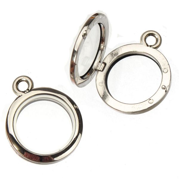 

necklaces pendants memory locket box glass diy chains floating charms openable alloy silver fashion jewelery components 35mm 1pc, Bronze;silver