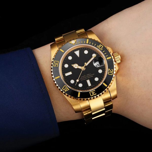 

2019 luxury 116613 black ceramic bezel stainless steel automatic mechanical men mens watch watches wristwatches, Slivery;brown