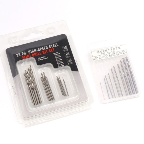 25 pçs / set Shank Torção Brocas Bits De Aço De Alta Velocidade Mini Broca Definido para Madeira e Metal De Perfuração