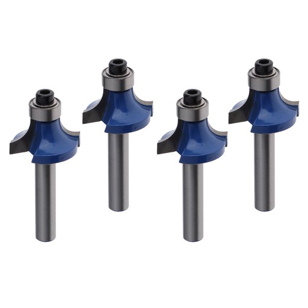 

pack of 4 1/4 shank 1/2'' radius round over router bit wood cutter tool