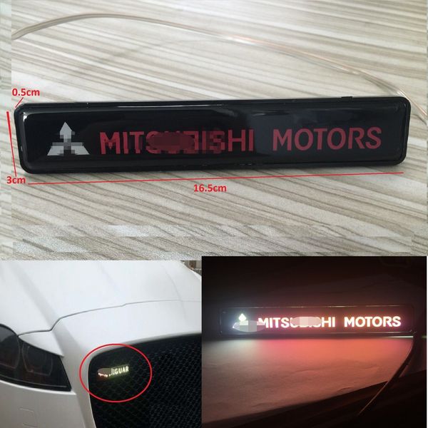 

car front bumper grille auto emblem luminescent badge sticker for mitsubishi led light