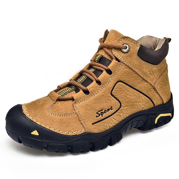 

genuine leather snow boots men shoes winter short plush men boots ankle boots fashion comfort work footwear winter shoes, Black