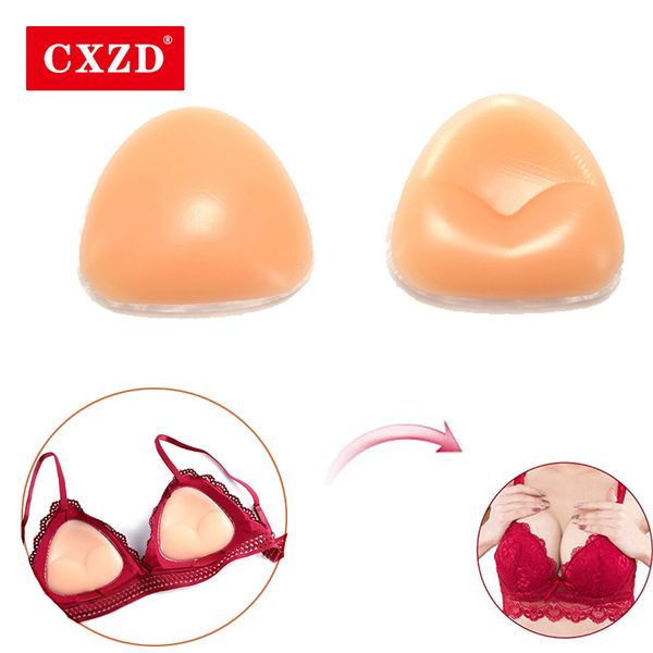 

cxzd 1 pair silicone triangle bikini swimsuit bra insert pads push up breast enhancer underwear inble women bra pads