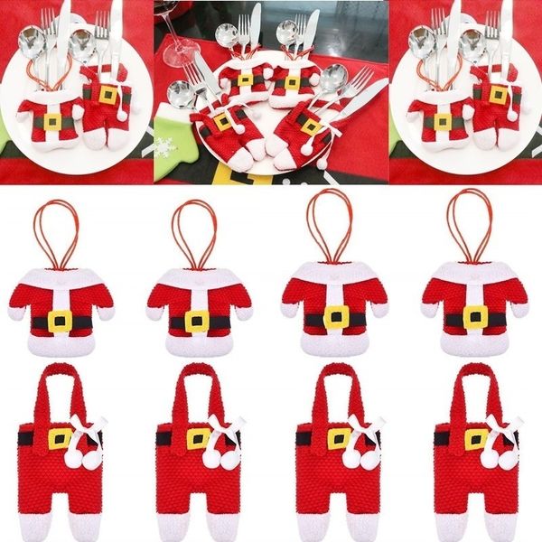 

6pcs christmas tableware holder new year knife fork holder cutlery set 2019 christmas decorations for home table decor