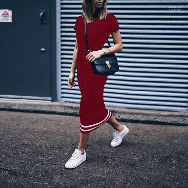 

womens dresses sleeve sheath ladies dress striped printed designer womens dresses short sleeve long casual, Black;gray