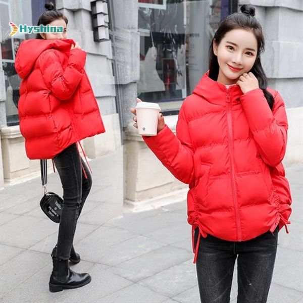 

womens solid color new trend cotton-padded jacket short long sleeve commuter fashion comfortable jacket 2019 winter, Black