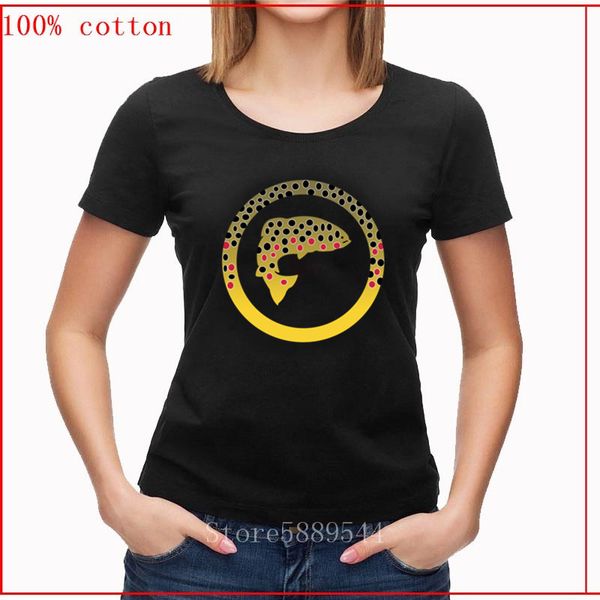 

geek brown trout flyfish women's t-shirt price short sleeve cotton t shirt hipster tee shirts, White
