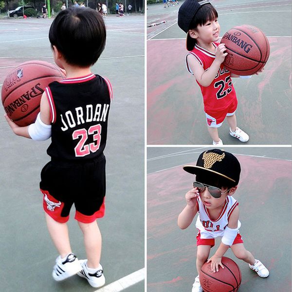 

Summer baby boy t hirt hort uit kid ba ketball clothing children breathable port leevele ve t top pant et infant clothe