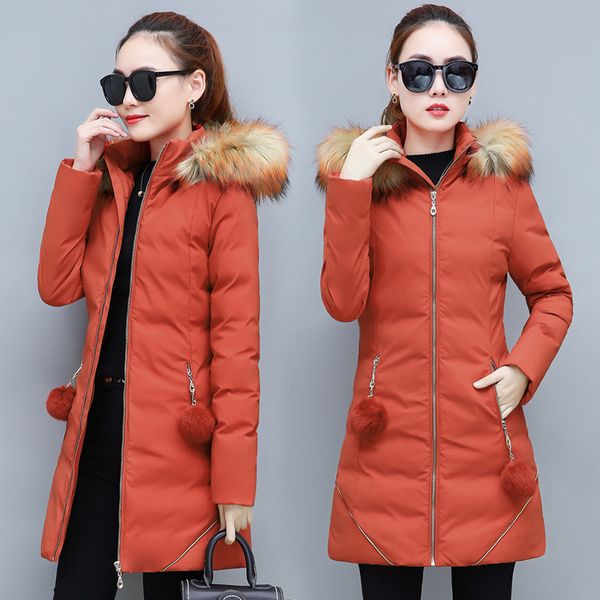 

down cotton padded long  women's fat mm winter coat 200 kg cotton coat, Black